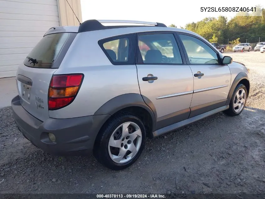 2008 Pontiac Vibe VIN: 5Y2SL65808Z40641 Lot: 40378113