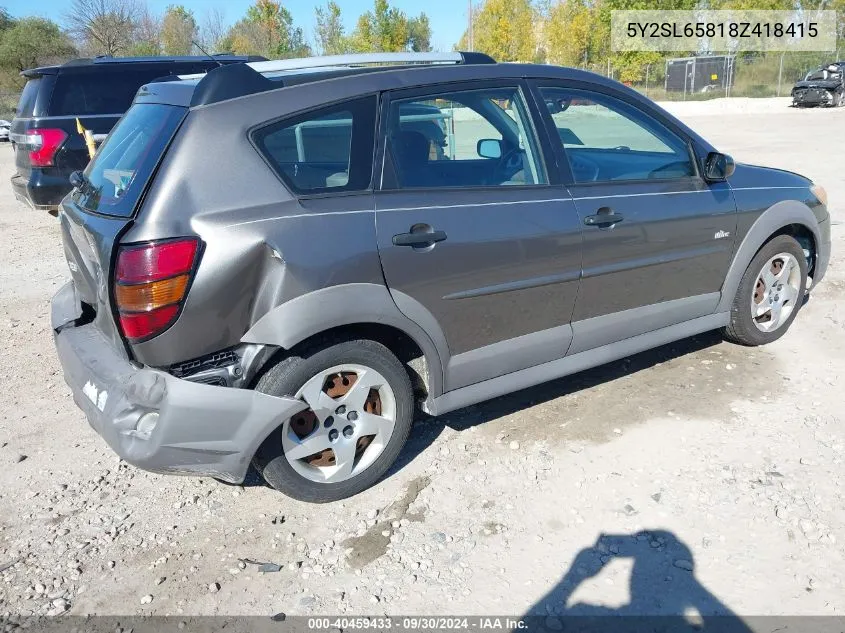 2008 Pontiac Vibe VIN: 5Y2SL65818Z418415 Lot: 40459433