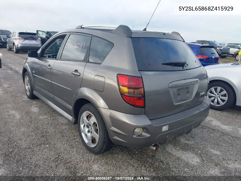 2008 Pontiac Vibe VIN: 5Y2SL65868Z415929 Lot: 40506387