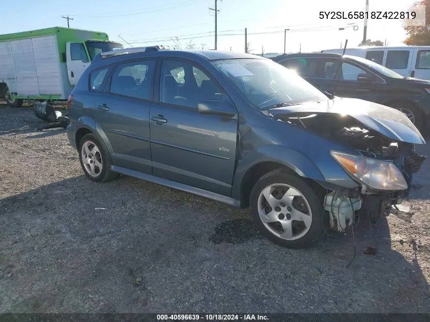 2008 Pontiac Vibe VIN: 5Y2SL65818Z422819 Lot: 40596639