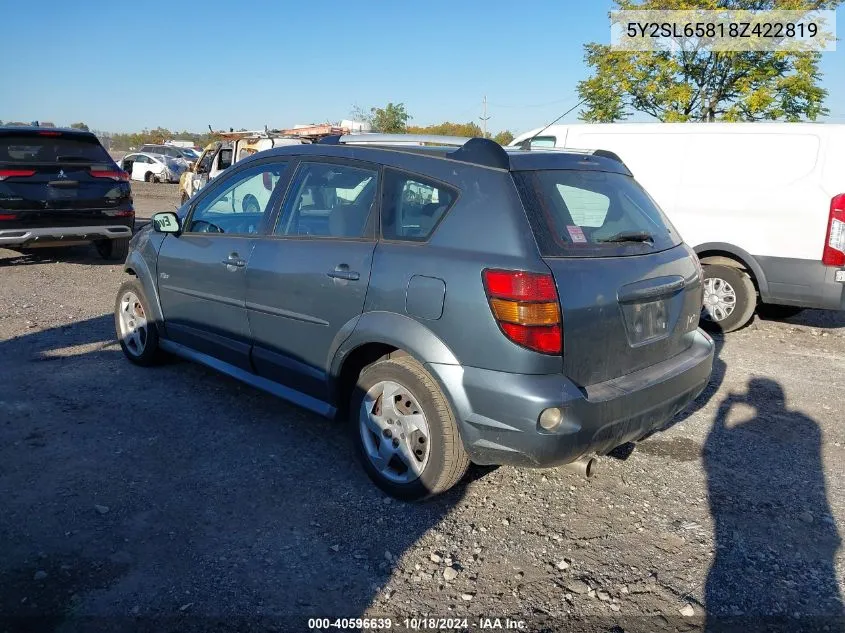 2008 Pontiac Vibe VIN: 5Y2SL65818Z422819 Lot: 40596639