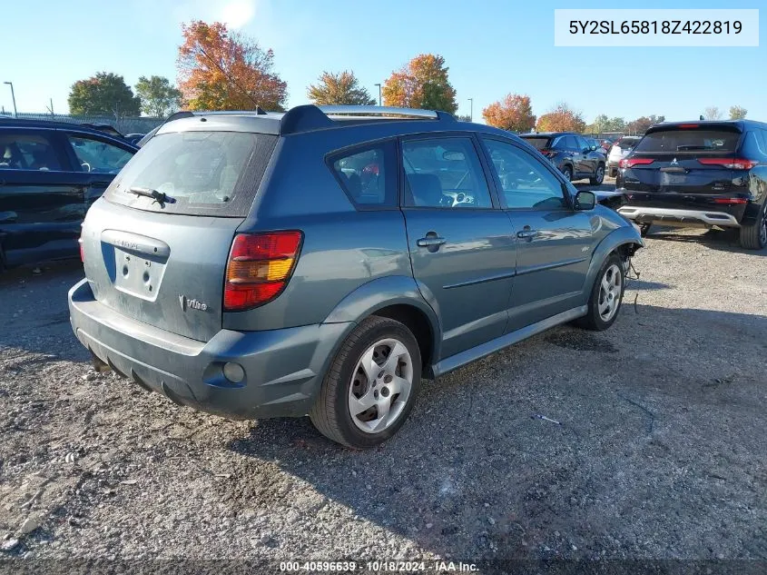 2008 Pontiac Vibe VIN: 5Y2SL65818Z422819 Lot: 40596639