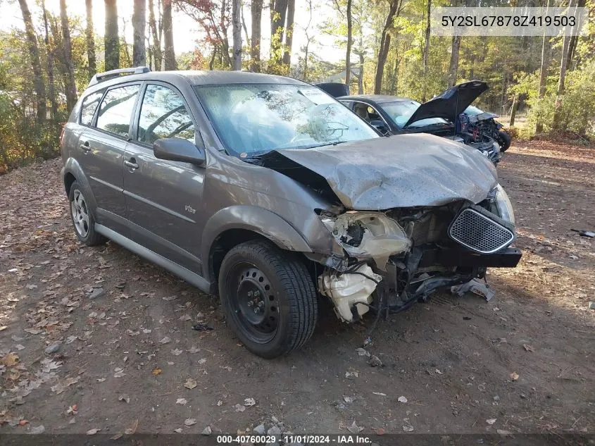 5Y2SL67878Z419503 2008 Pontiac Vibe