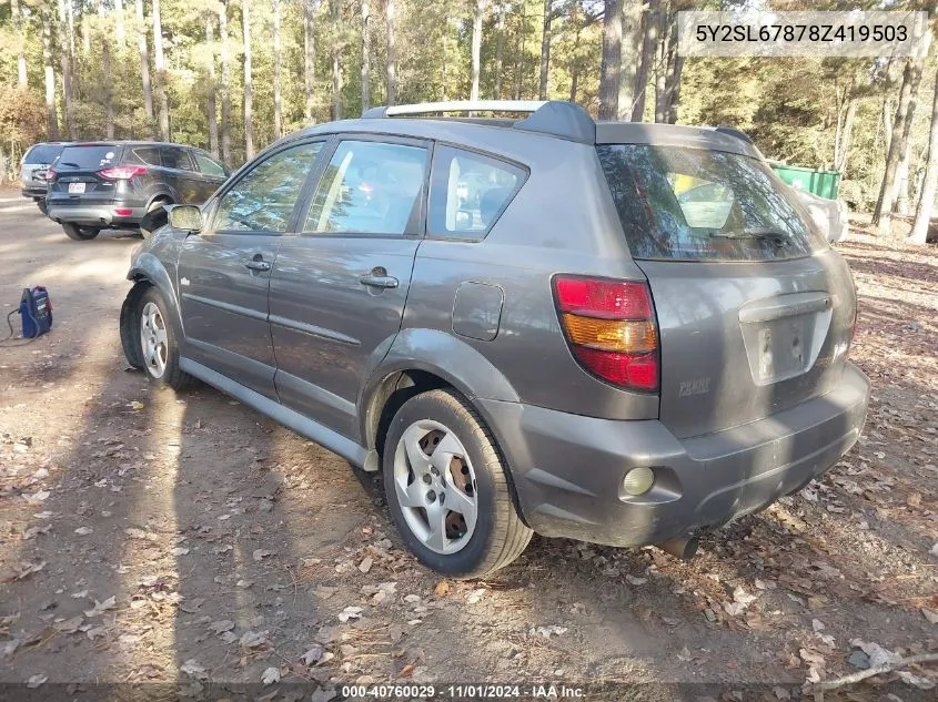 5Y2SL67878Z419503 2008 Pontiac Vibe