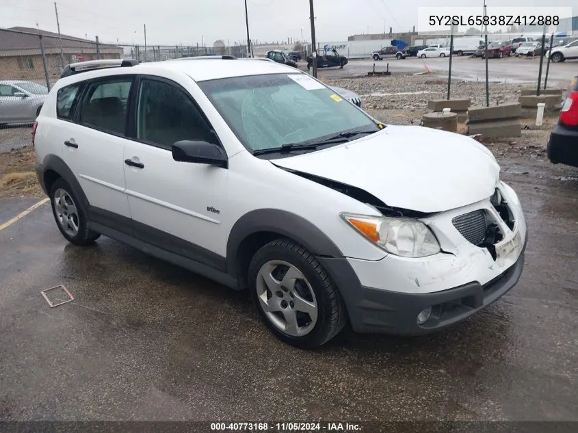 2008 Pontiac Vibe VIN: 5Y2SL65838Z412888 Lot: 40773168