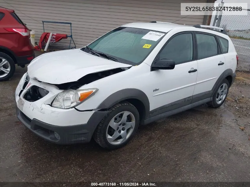 2008 Pontiac Vibe VIN: 5Y2SL65838Z412888 Lot: 40773168