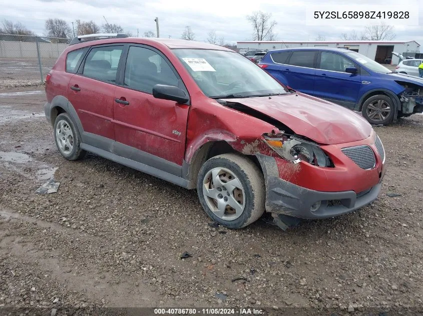 2008 Pontiac Vibe VIN: 5Y2SL65898Z419828 Lot: 40786780