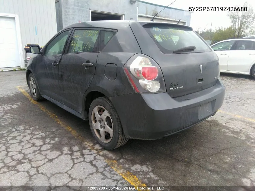 2009 Pontiac Vibe VIN: 5Y2SP67819Z426680 Lot: 12009209