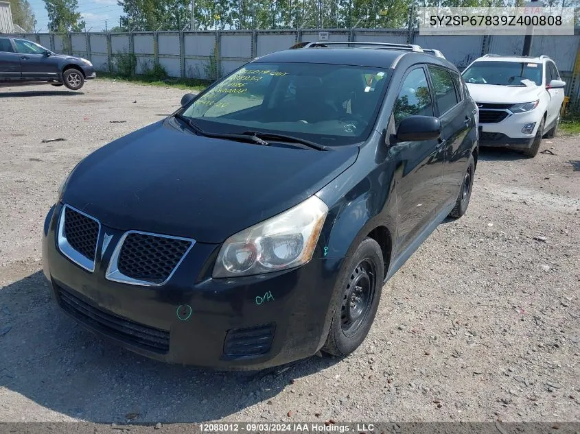 2009 Pontiac Vibe VIN: 5Y2SP67839Z400808 Lot: 12088012