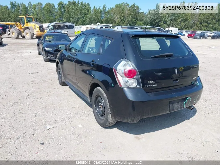 2009 Pontiac Vibe VIN: 5Y2SP67839Z400808 Lot: 12088012