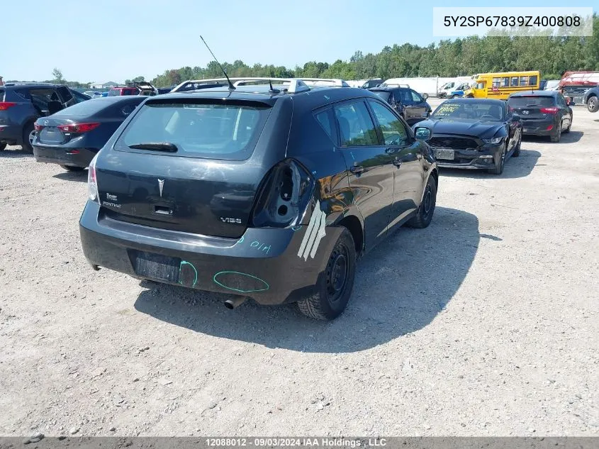 2009 Pontiac Vibe VIN: 5Y2SP67839Z400808 Lot: 12088012