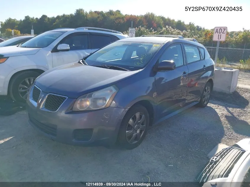 2009 Pontiac Vibe VIN: 5Y2SP670X9Z420435 Lot: 12114939