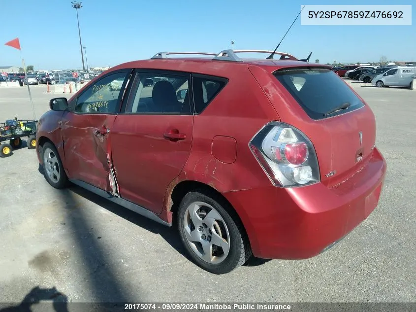 2009 Pontiac Vibe VIN: 5Y2SP67859Z476692 Lot: 20175074