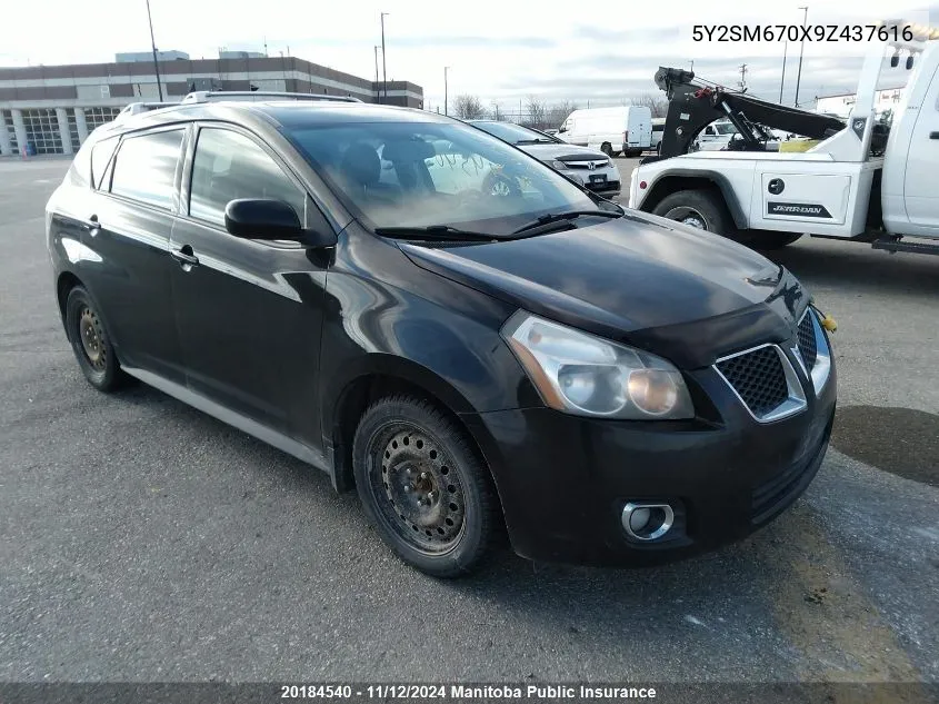 2009 Pontiac Vibe VIN: 5Y2SM670X9Z437616 Lot: 20184540