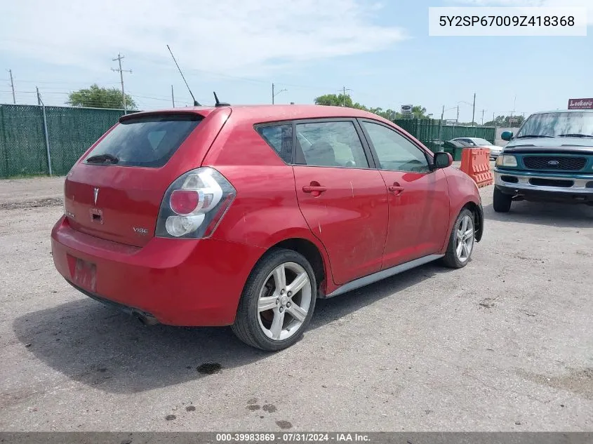 2009 Pontiac Vibe VIN: 5Y2SP67009Z418368 Lot: 39983869