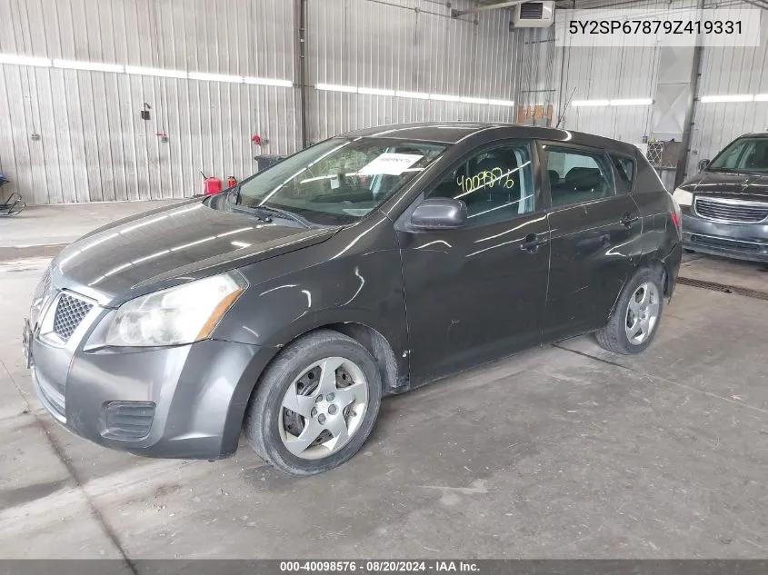 2009 Pontiac Vibe VIN: 5Y2SP67879Z419331 Lot: 40098576