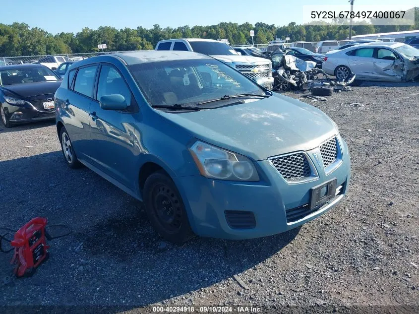 2009 Pontiac Vibe VIN: 5Y2SL67849Z400067 Lot: 40294918