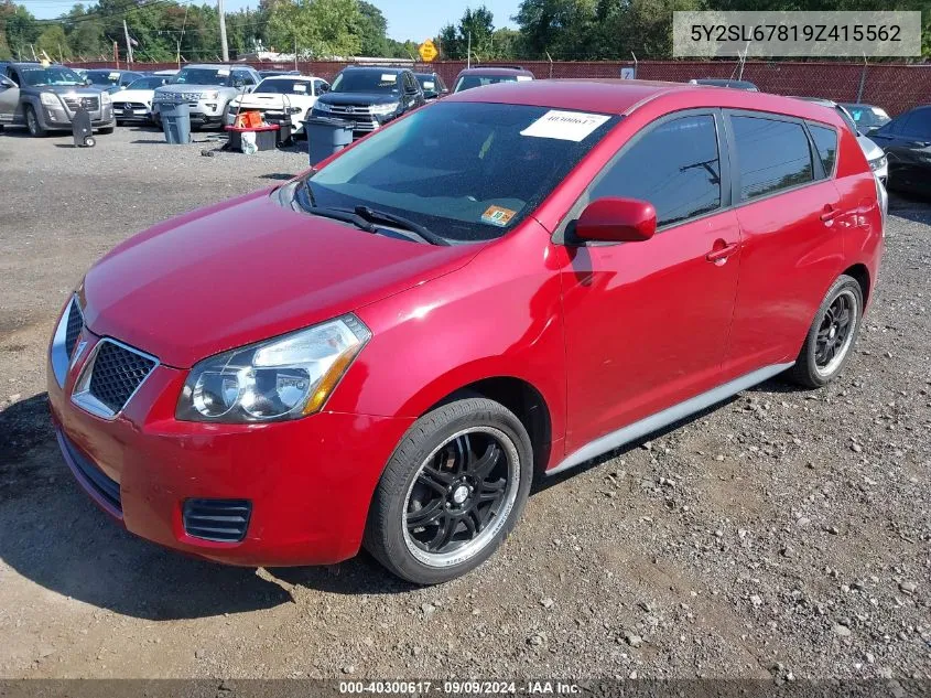 2009 Pontiac Vibe VIN: 5Y2SL67819Z415562 Lot: 40300617