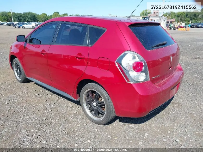 2009 Pontiac Vibe VIN: 5Y2SL67819Z415562 Lot: 40300617