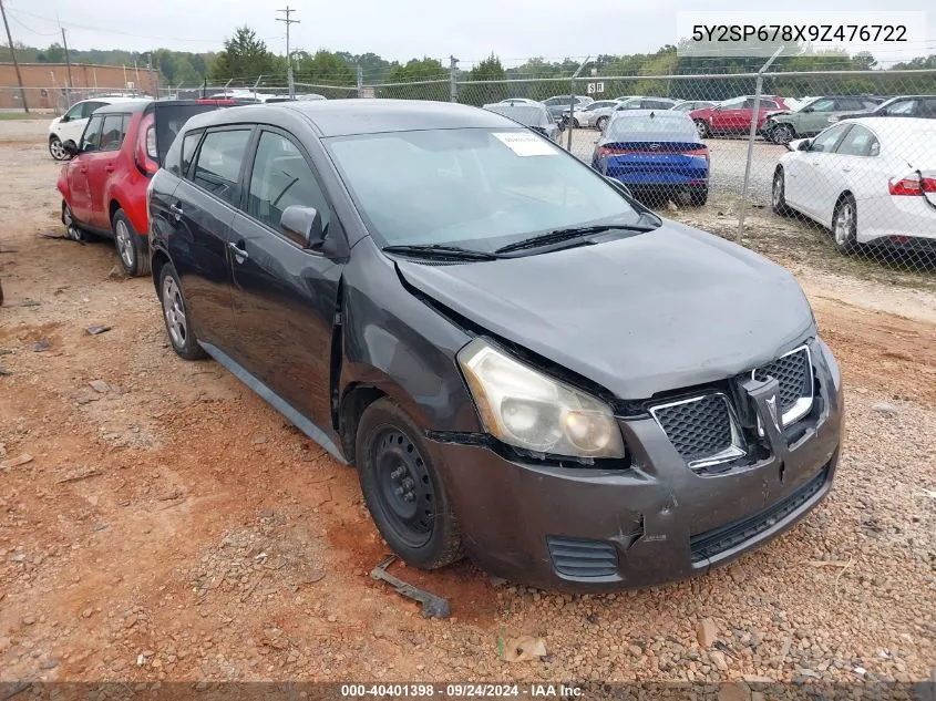 2009 Pontiac Vibe VIN: 5Y2SP678X9Z476722 Lot: 40401398