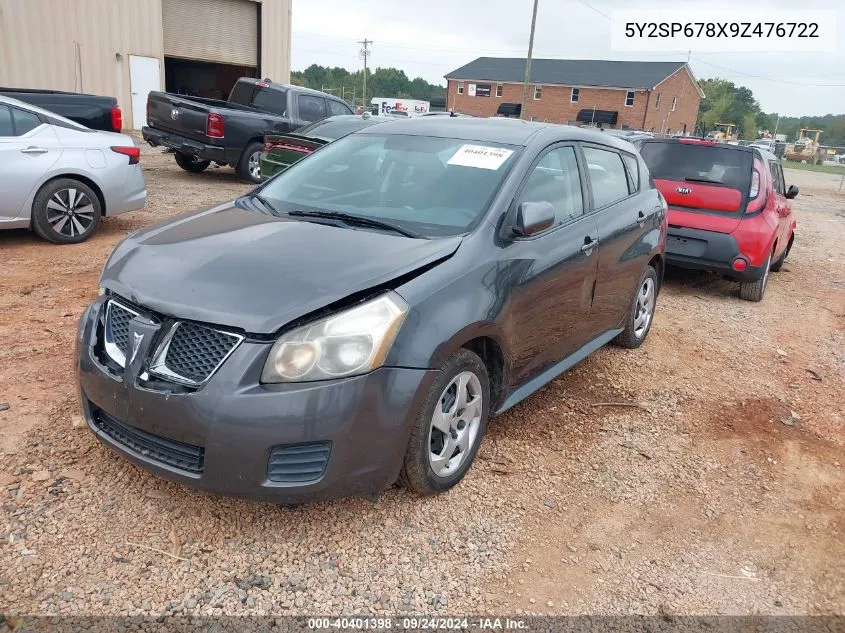 2009 Pontiac Vibe VIN: 5Y2SP678X9Z476722 Lot: 40401398