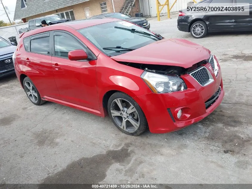 2009 Pontiac Vibe Gt VIN: 5Y2SR67009Z403895 Lot: 40721459