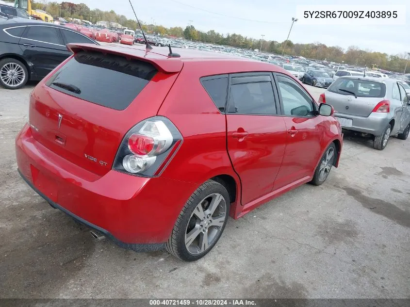 2009 Pontiac Vibe Gt VIN: 5Y2SR67009Z403895 Lot: 40721459