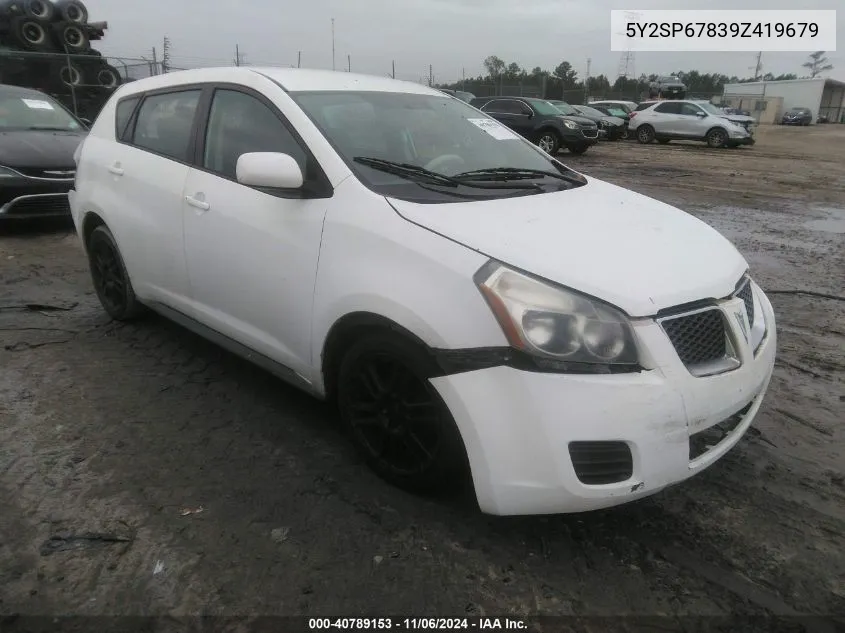 2009 Pontiac Vibe VIN: 5Y2SP67839Z419679 Lot: 40789153