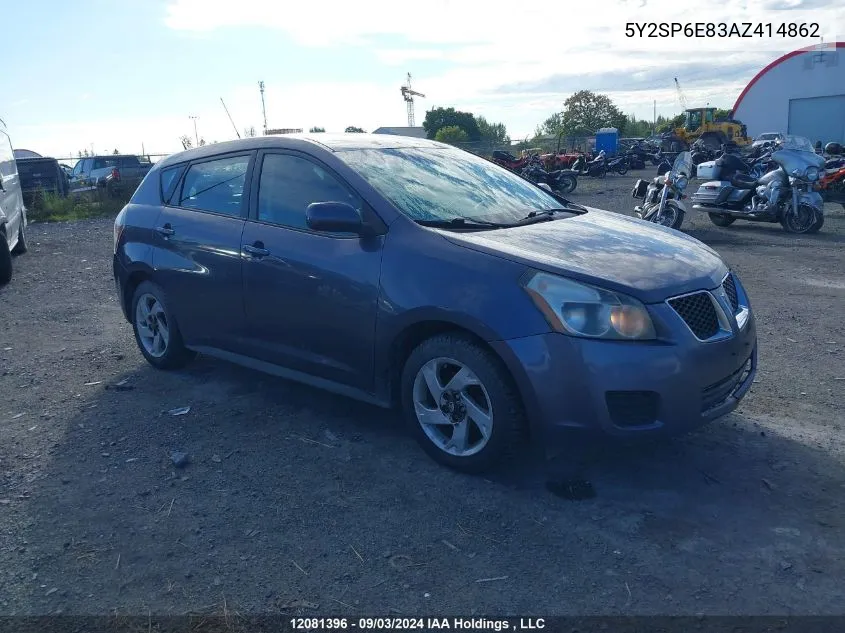 2010 Pontiac Vibe VIN: 5Y2SP6E83AZ414862 Lot: 12081396