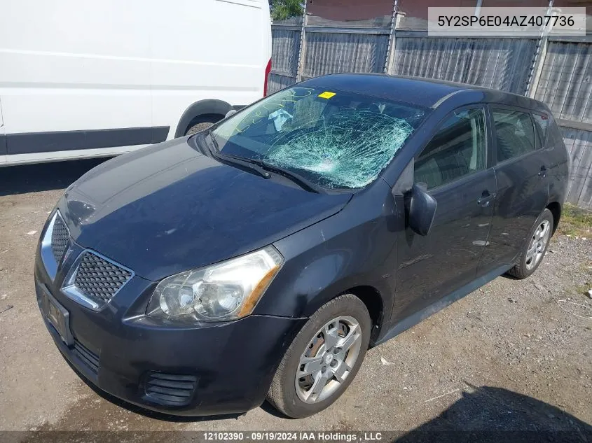 2010 Pontiac Vibe VIN: 5Y2SP6E04AZ407736 Lot: 12102390