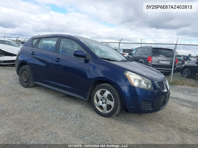 2010 Pontiac Vibe VIN: 5Y2SP6E87AZ402813 Lot: 12116378