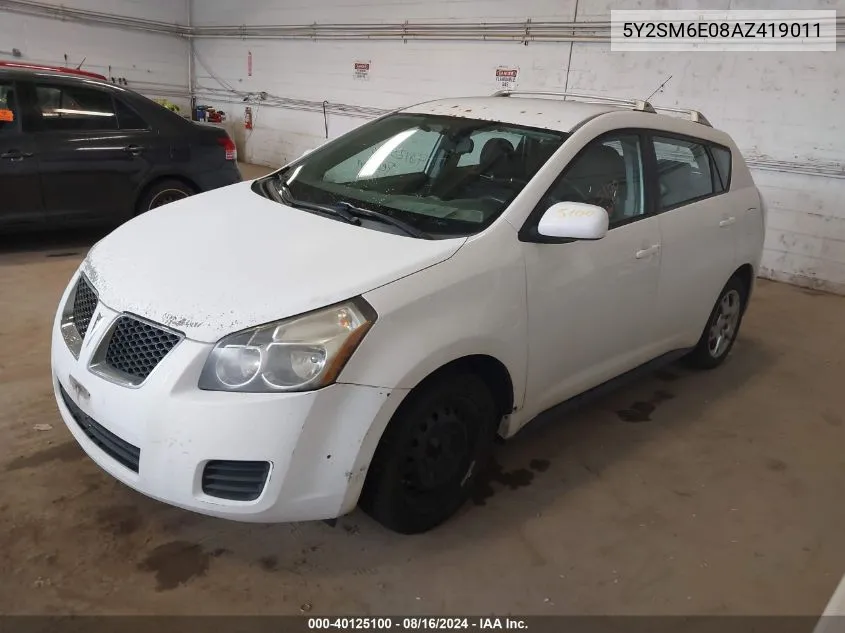 2010 Pontiac Vibe VIN: 5Y2SM6E08AZ419011 Lot: 40125100