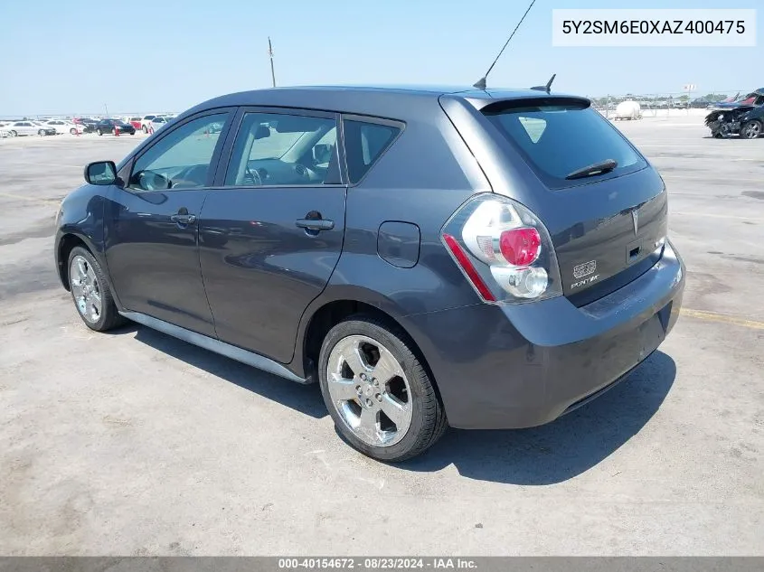 5Y2SM6E0XAZ400475 2010 Pontiac Vibe