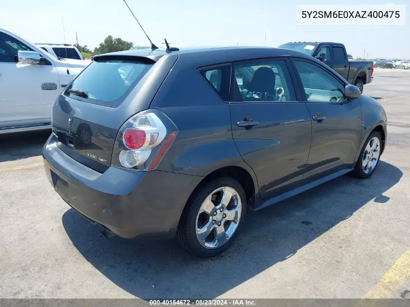 2010 Pontiac Vibe VIN: 5Y2SM6E0XAZ400475 Lot: 40154672