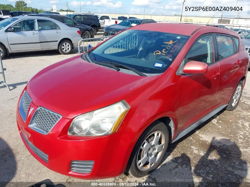 2010 Pontiac Vibe VIN: 5Y2SP6E00AZ409404 Lot: 40335905