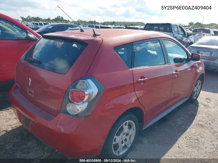 5Y2SP6E00AZ409404 2010 Pontiac Vibe