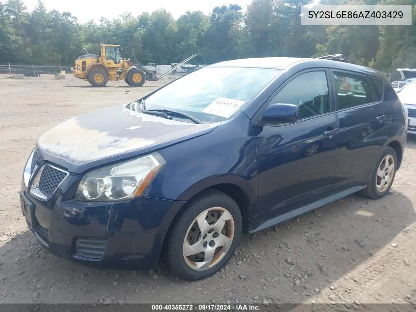 5Y2SL6E86AZ403429 2010 Pontiac Vibe