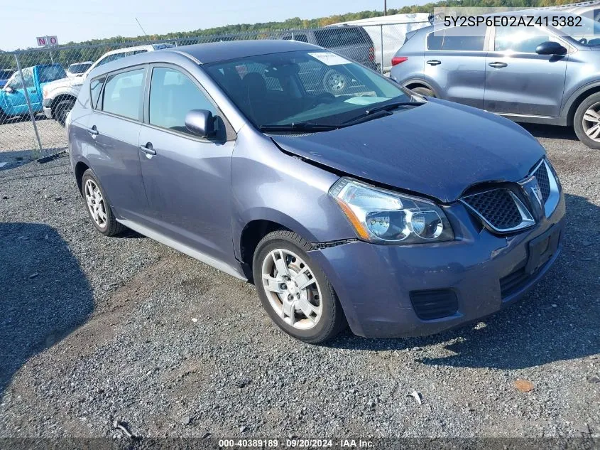 2010 Pontiac Vibe VIN: 5Y2SP6E02AZ415382 Lot: 40389189