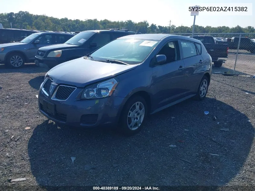 2010 Pontiac Vibe VIN: 5Y2SP6E02AZ415382 Lot: 40389189