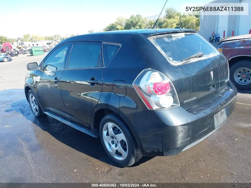 2010 Pontiac Vibe VIN: 5Y2SP6E88AZ411388 Lot: 40500362