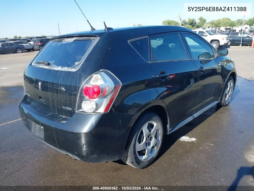 2010 Pontiac Vibe VIN: 5Y2SP6E88AZ411388 Lot: 40500362