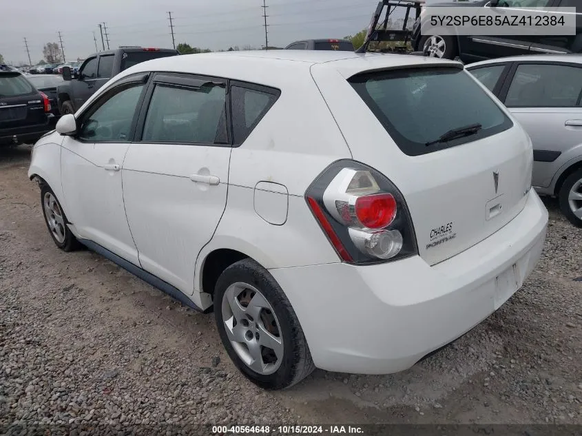 2010 Pontiac Vibe VIN: 5Y2SP6E85AZ412384 Lot: 40564648