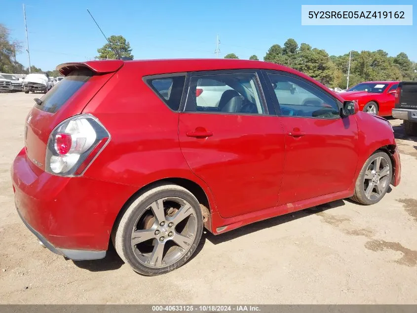 2010 Pontiac Vibe Gt VIN: 5Y2SR6E05AZ419162 Lot: 40633125