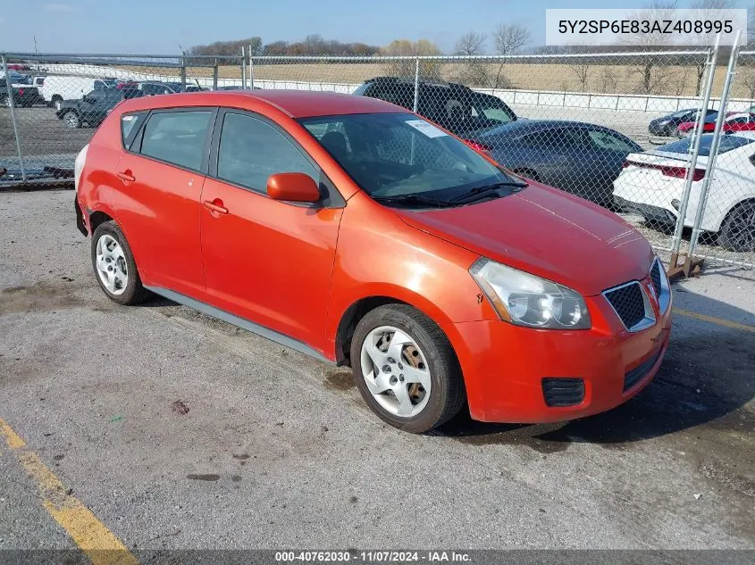 2010 Pontiac Vibe VIN: 5Y2SP6E83AZ408995 Lot: 40762030