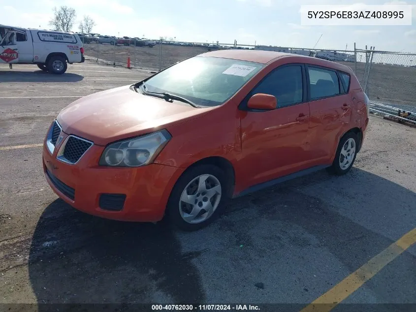 2010 Pontiac Vibe VIN: 5Y2SP6E83AZ408995 Lot: 40762030