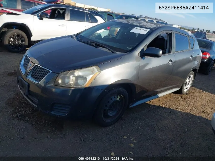 2010 Pontiac Vibe VIN: 5Y2SP6E85AZ411414 Lot: 40762210