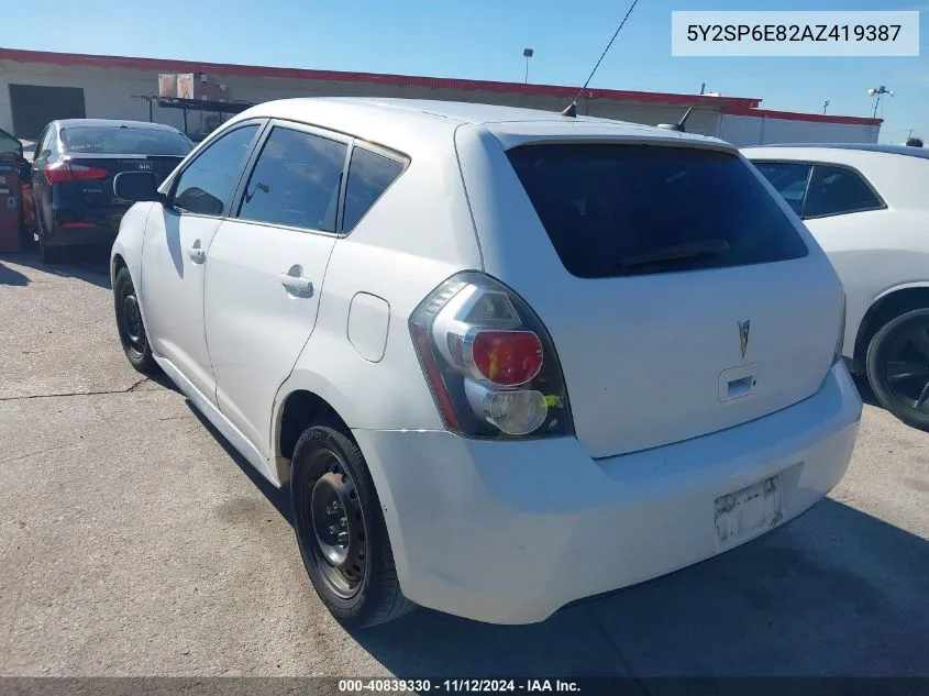 5Y2SP6E82AZ419387 2010 Pontiac Vibe