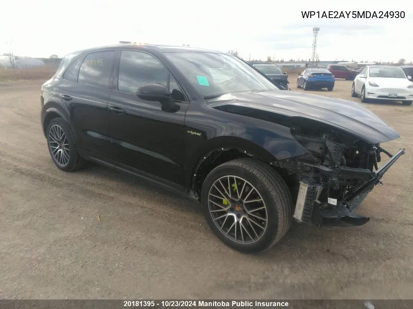 2021 Porsche Cayenne E-Hybrid VIN: WP1AE2AY5MDA24930 Lot: 20181395