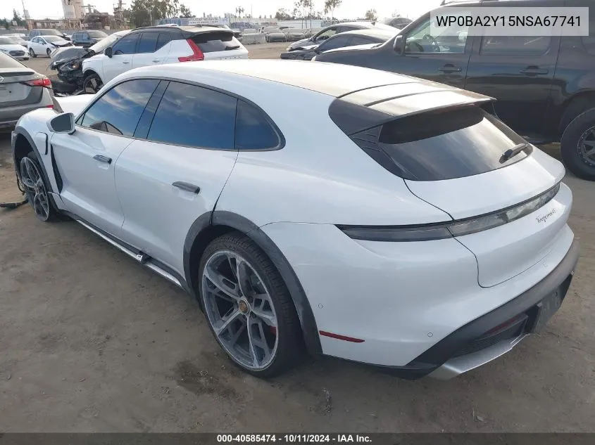 2022 Porsche Taycan Cross Turismo 4 VIN: WP0BA2Y15NSA67741 Lot: 40585474