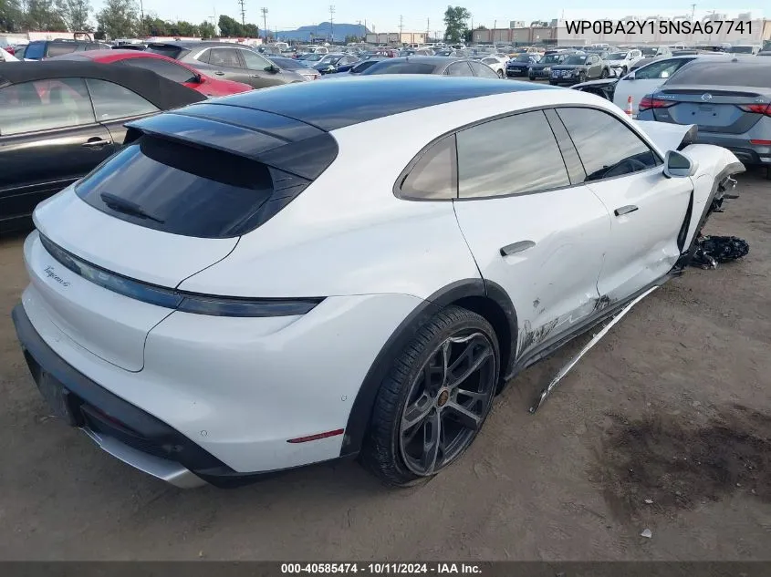 2022 Porsche Taycan Cross Turismo 4 VIN: WP0BA2Y15NSA67741 Lot: 40585474